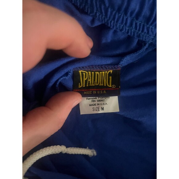 Vintage Spalding Basketball Shorts  Size M 90s Brand New Made in USA Blue - Picture 2 of 7